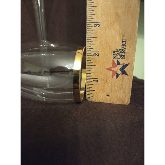 Hollow Stem Tall Champagne Flutes Glasses Gold Trim‎ 9.75" - Picture 10 of 11